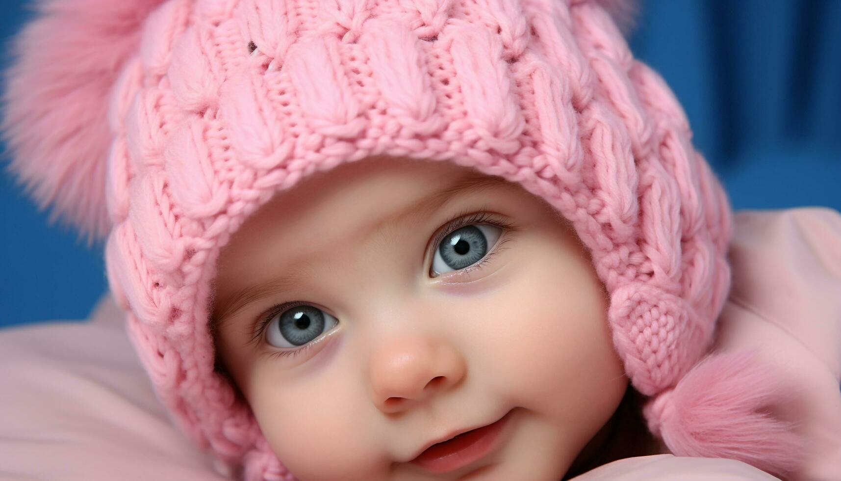 AI generated Cute baby girl smiling, looking at camera, full of joy generated by AI photo
