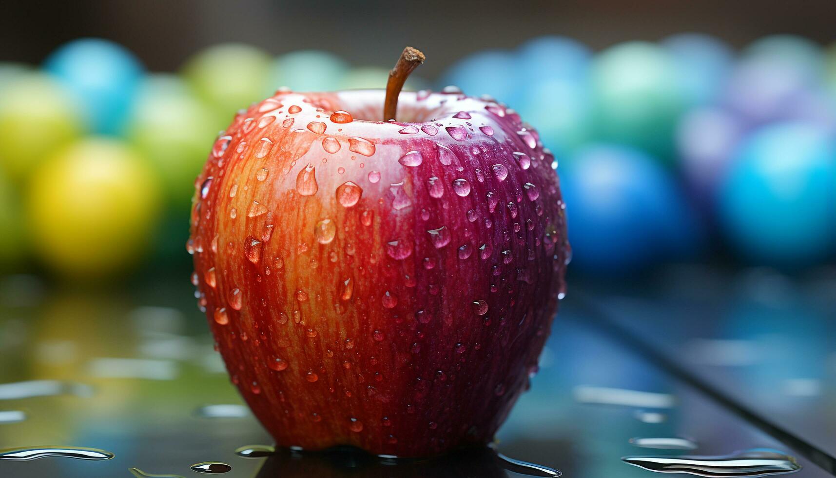 AI generated Freshness and ripeness of apple in close up generated by AI photo