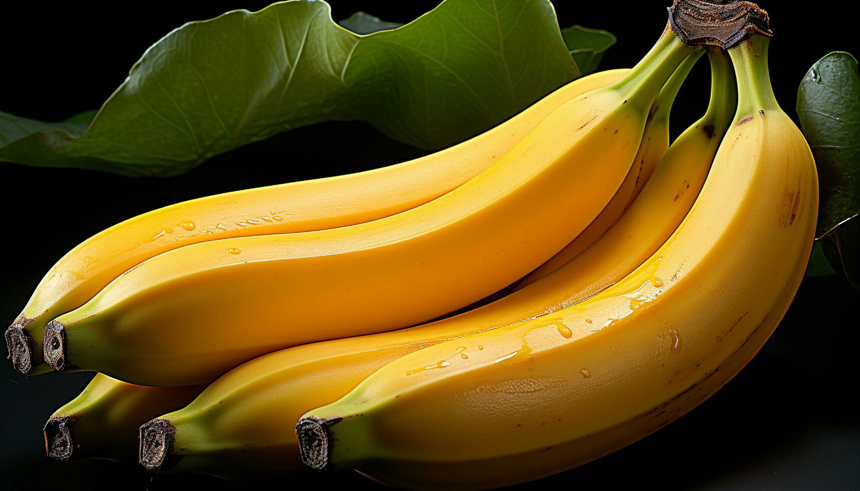 AI generated Freshness and sweetness in a vibrant yellow banana generated by AI photo