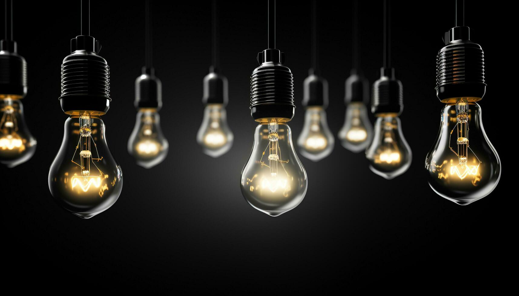 AI generated Bright ideas illuminated by glowing light bulb filament generated by AI photo