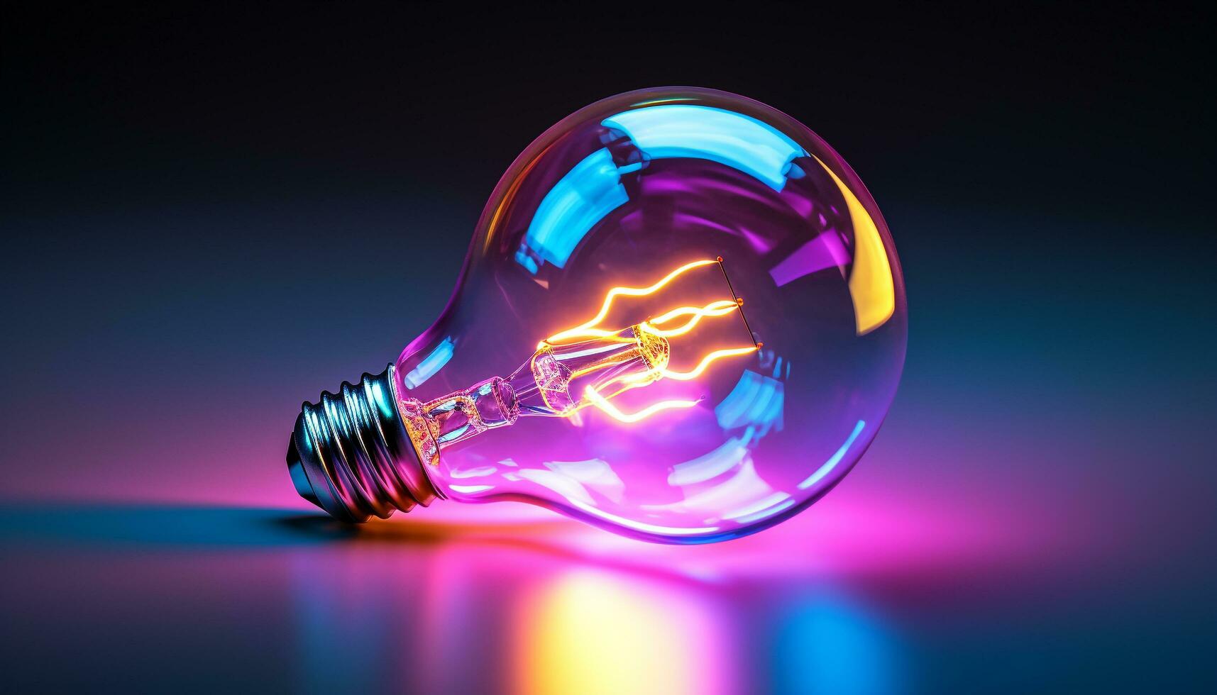 AI generated Bright glowing light bulb igniting ideas and innovation generated by AI photo