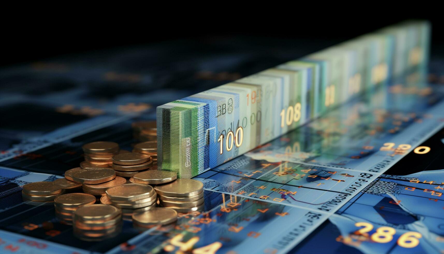 AI generated Wealthy banking business, success, growth, and abundance generated by AI photo