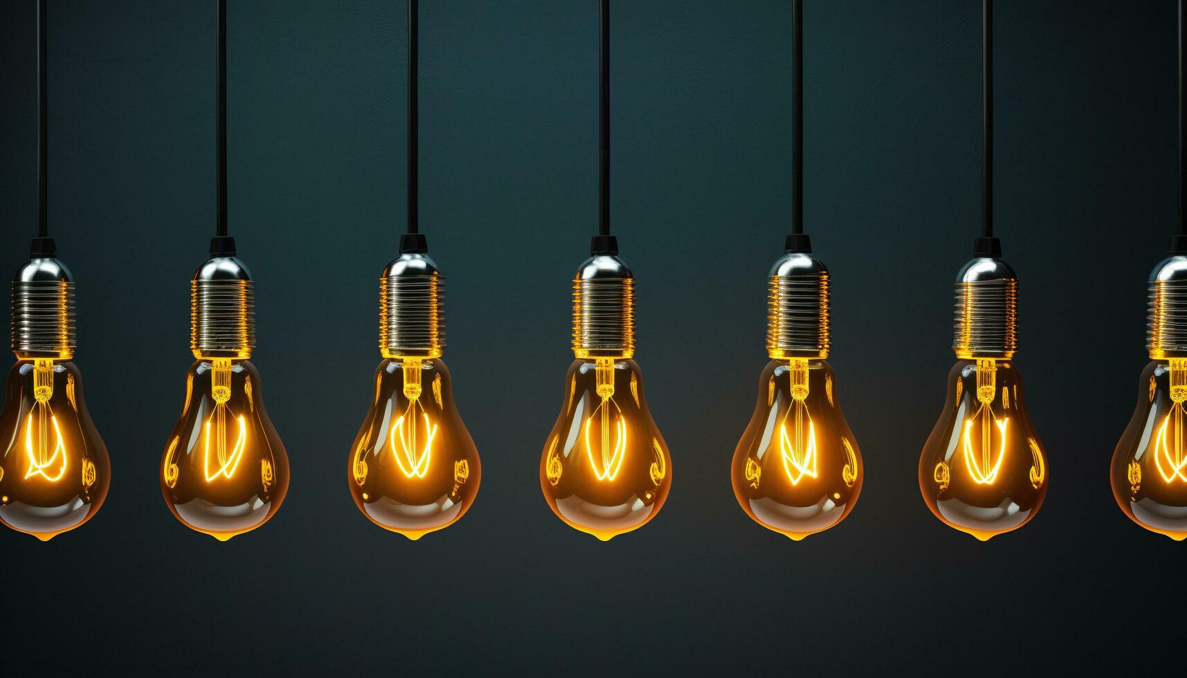 AI generated Bright glowing light bulb illuminates ideas and innovation generated by AI photo
