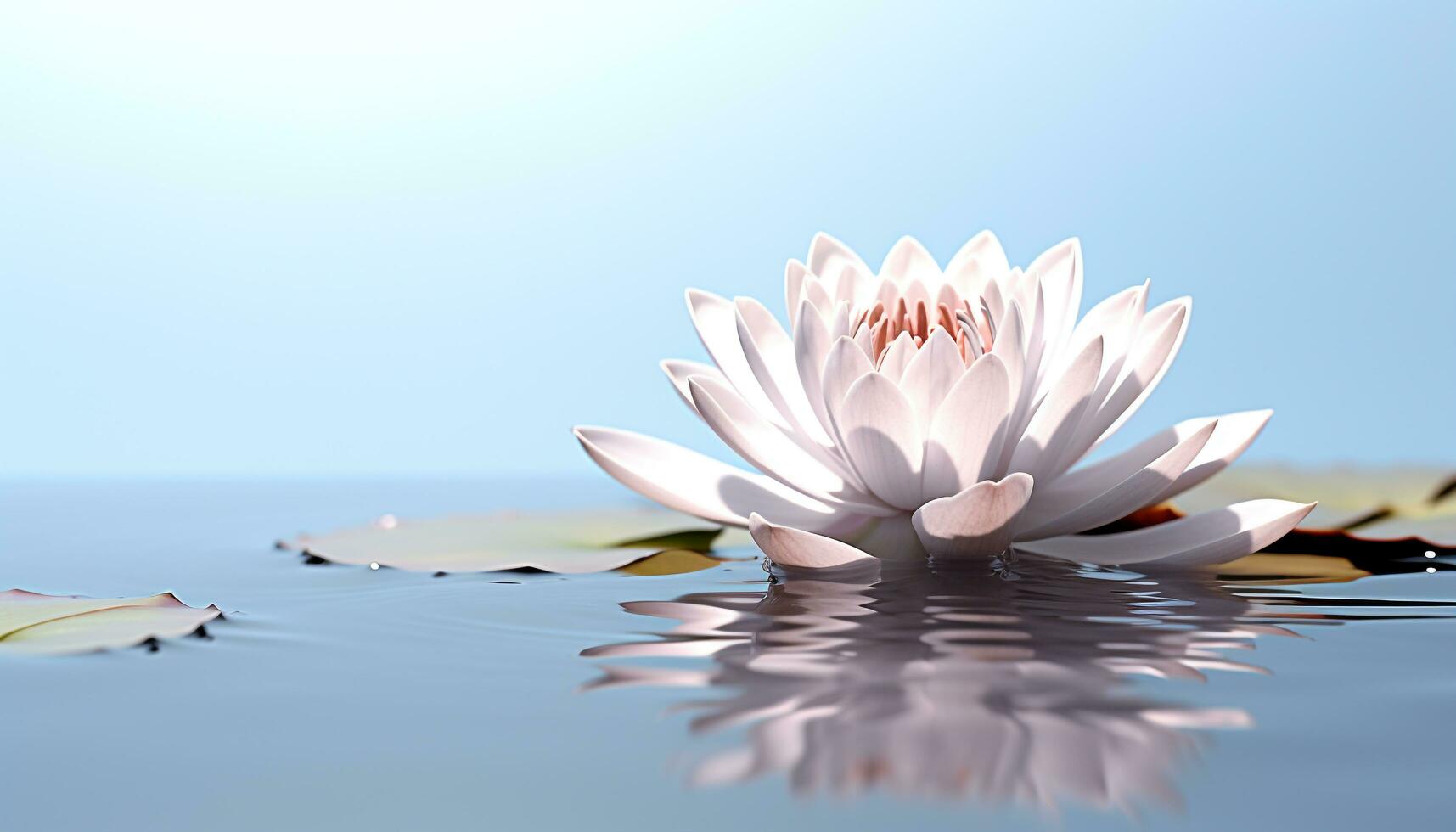 AI generated Lotus water lily, pink beauty in nature generated by AI photo