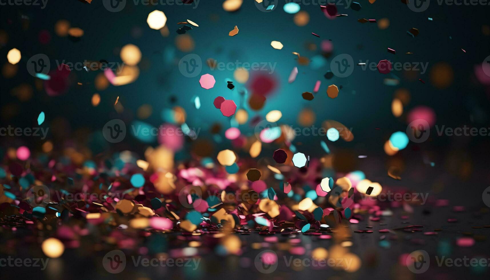 AI generated Celebration of colors, confetti falling, glowing bright backdrop generated by AI photo