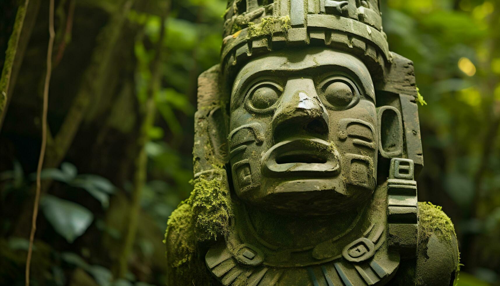 AI generated Ancient idol sculpture symbolizes spirituality in Balinese culture generated by AI photo