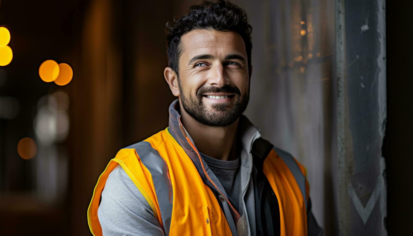 AI generated Confident young businessman smiling, looking at camera generated by AI photo