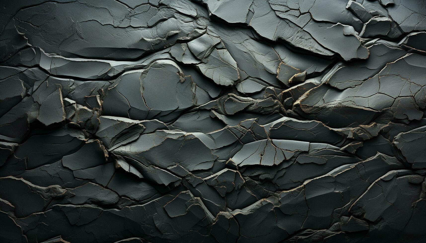 AI generated Abstract nature pattern on rough black stone wall generated by AI photo