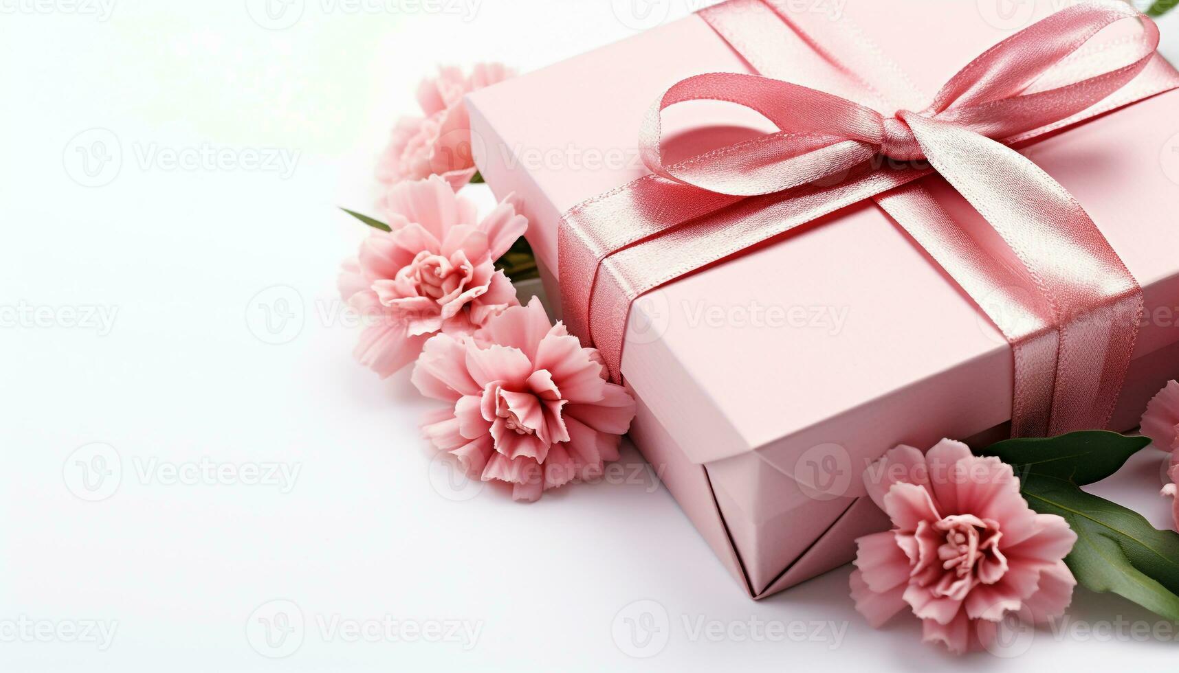 AI generated Pink flower in gift box, perfect birthday present generated by AI photo