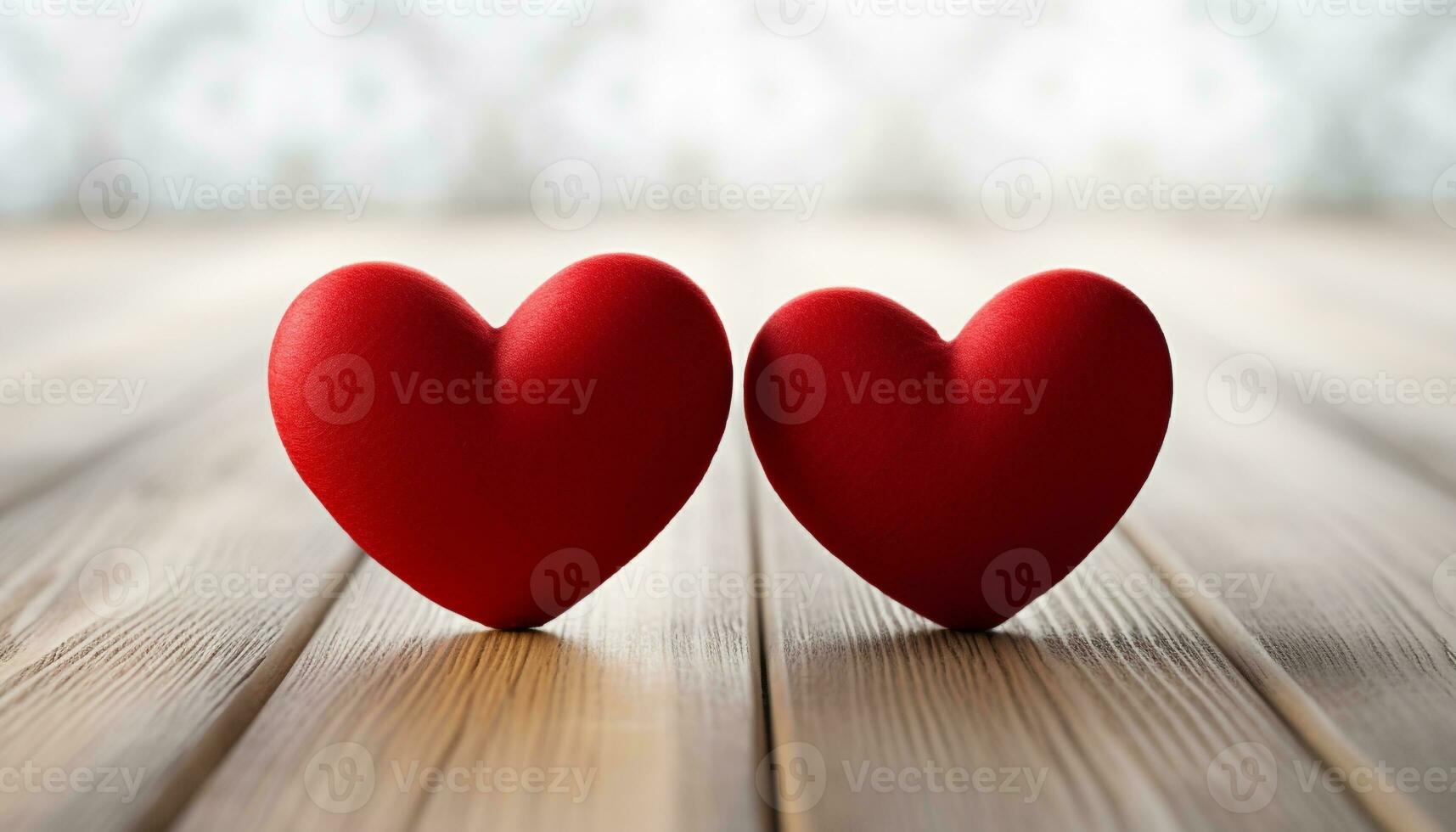 AI generated Love and romance shape a heart on wood generated by AI photo