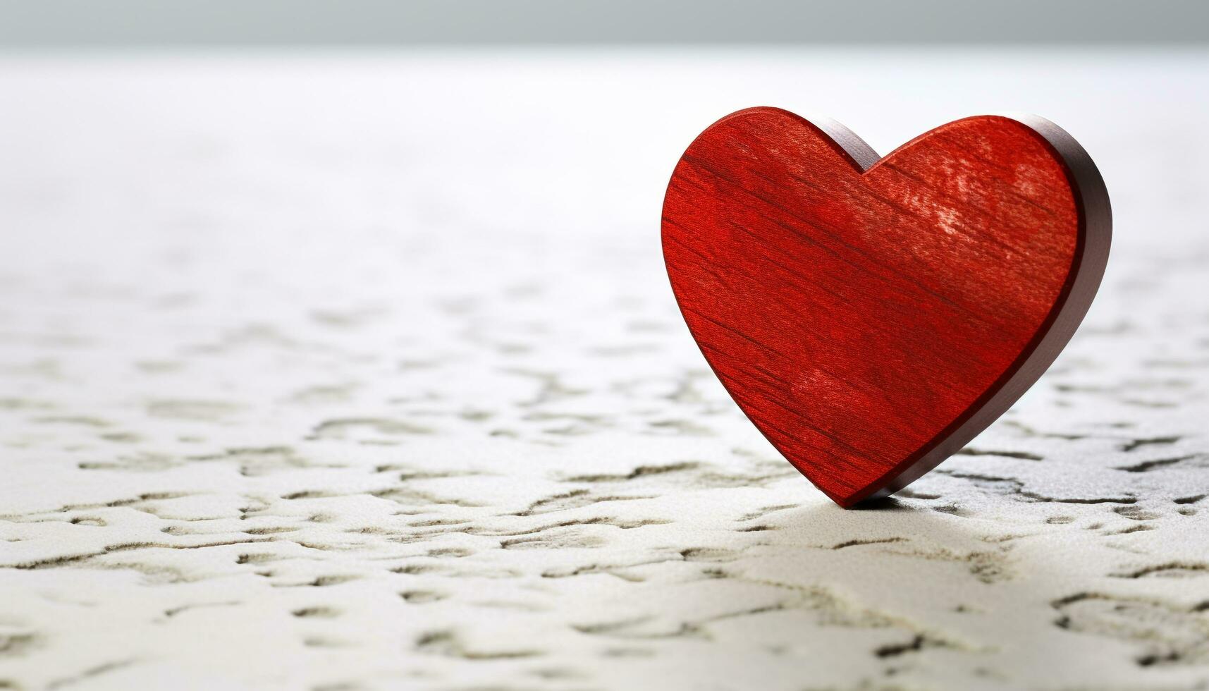 AI generated Romantic heart shaped sand on a beautiful beach generated by AI photo