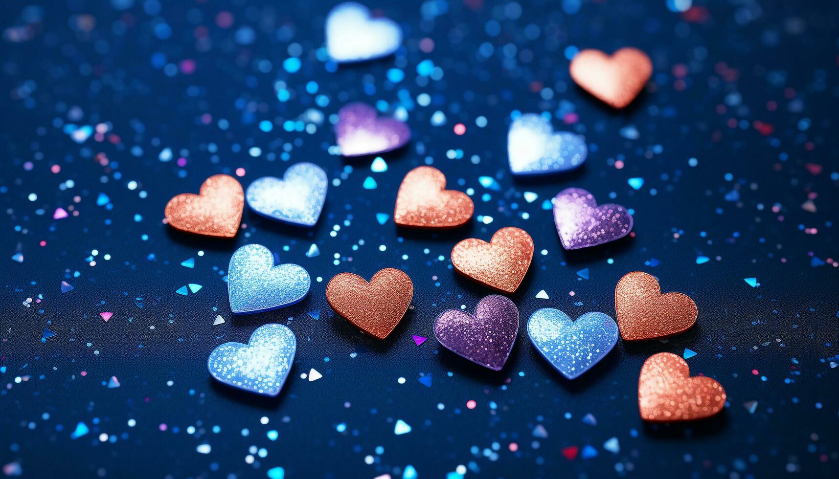 AI generated Celebration of love with confetti and heart shape generated by AI photo