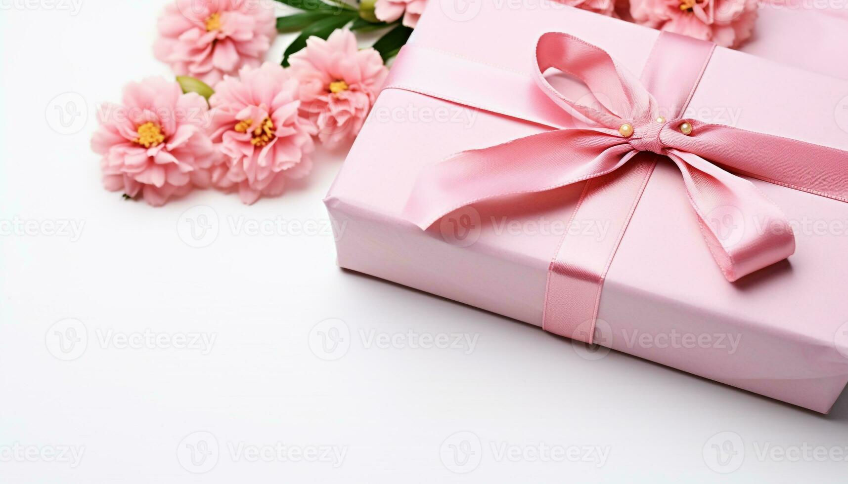 AI generated Pink tulip in a gift box, symbolizing love generated by AI photo