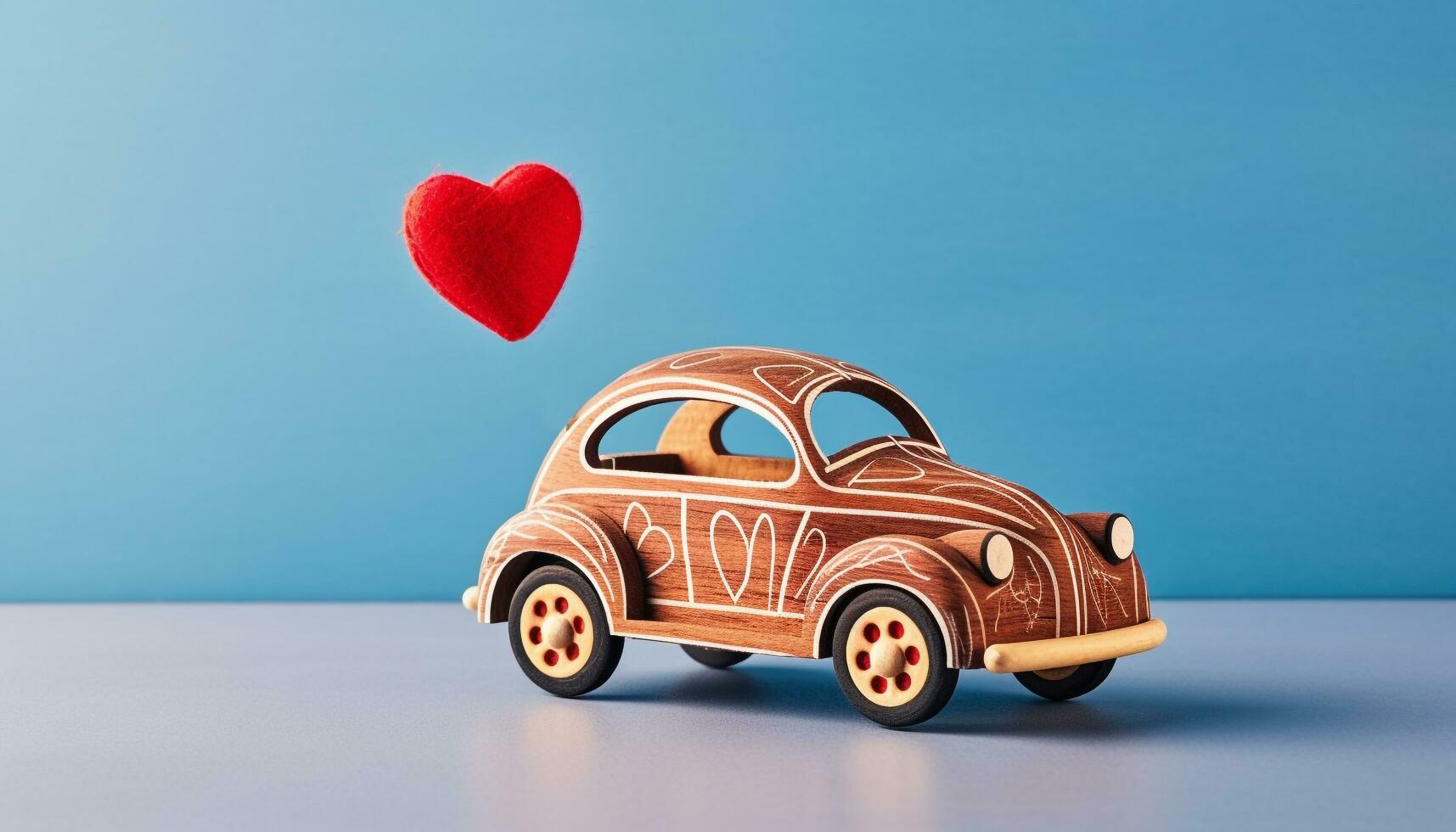 AI generated Blue toy car symbolizes love and transportation generated by AI photo