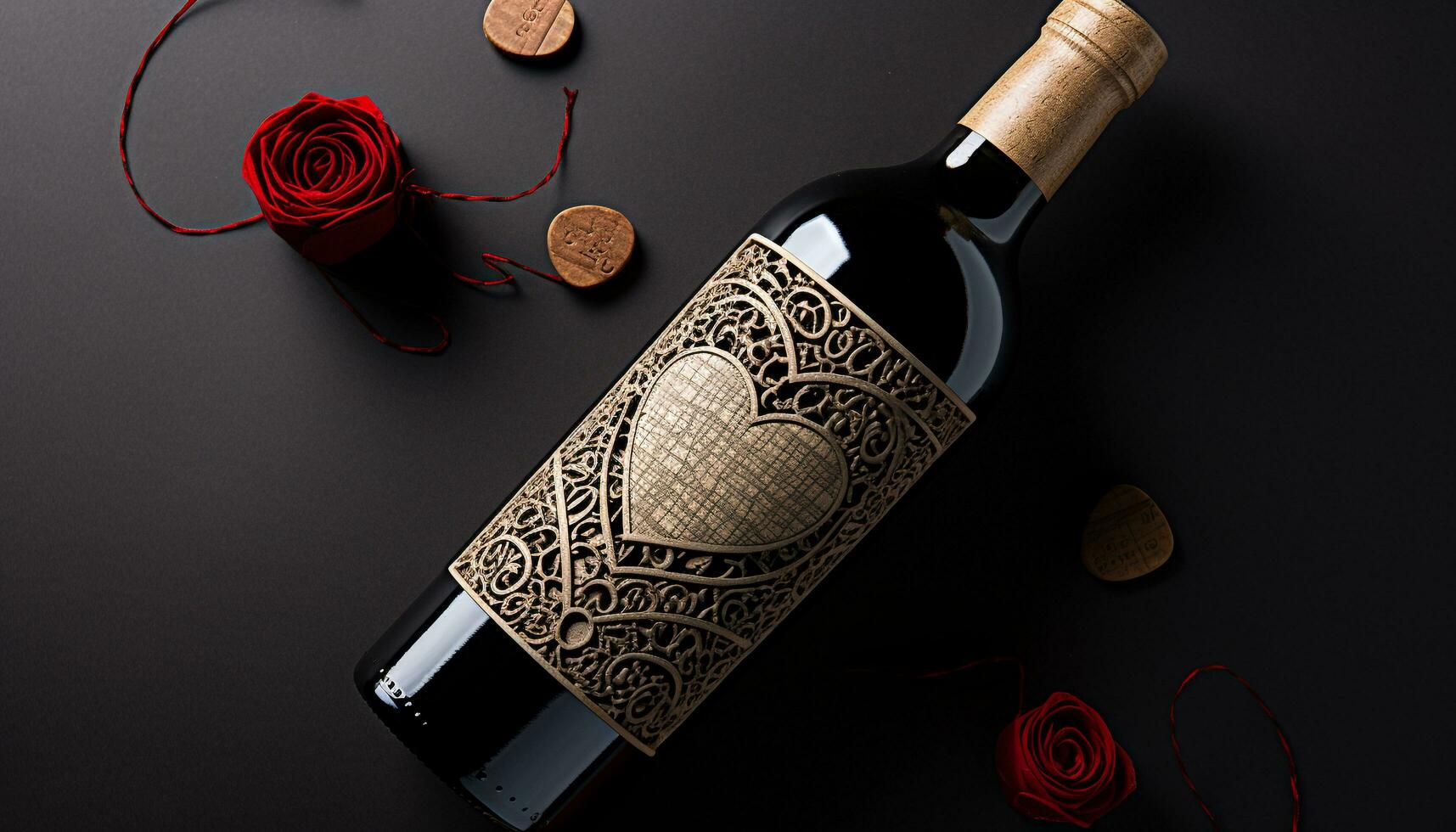 AI generated Romantic celebration with wine, love, and elegance generated by AI photo