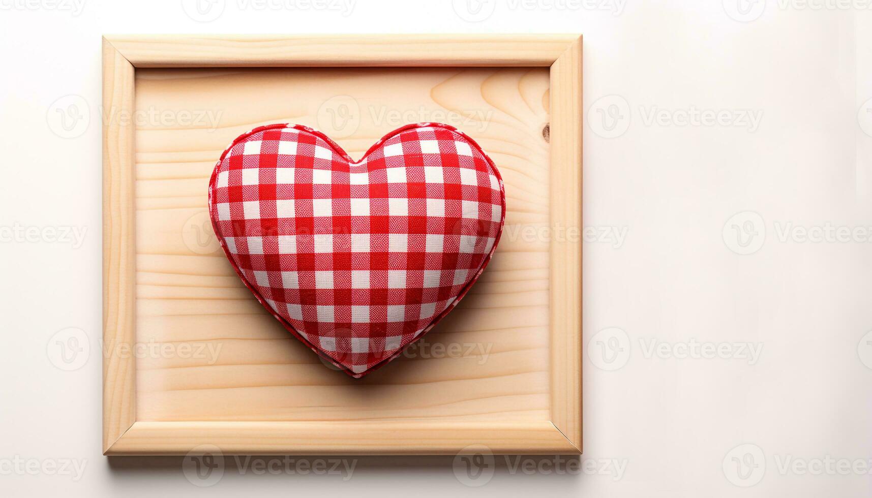 AI generated Love symbol on wooden heart shape decoration generated by AI photo