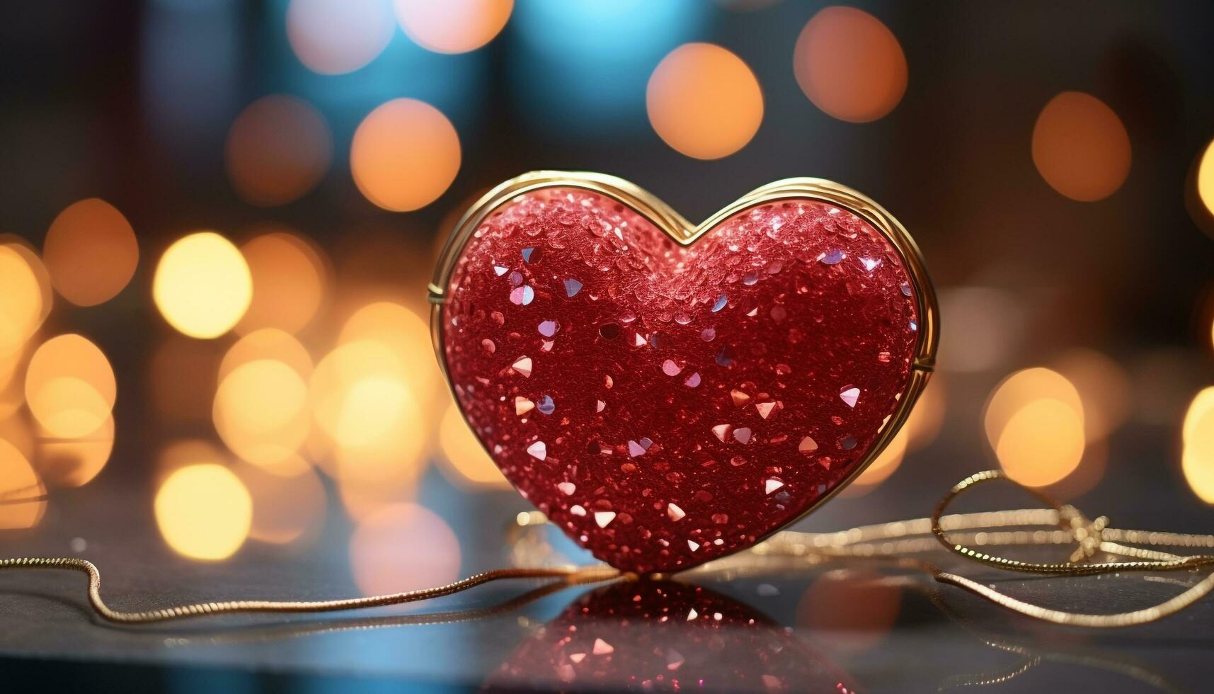 AI generated Love and romance illuminate the dark winter night generated by AI photo