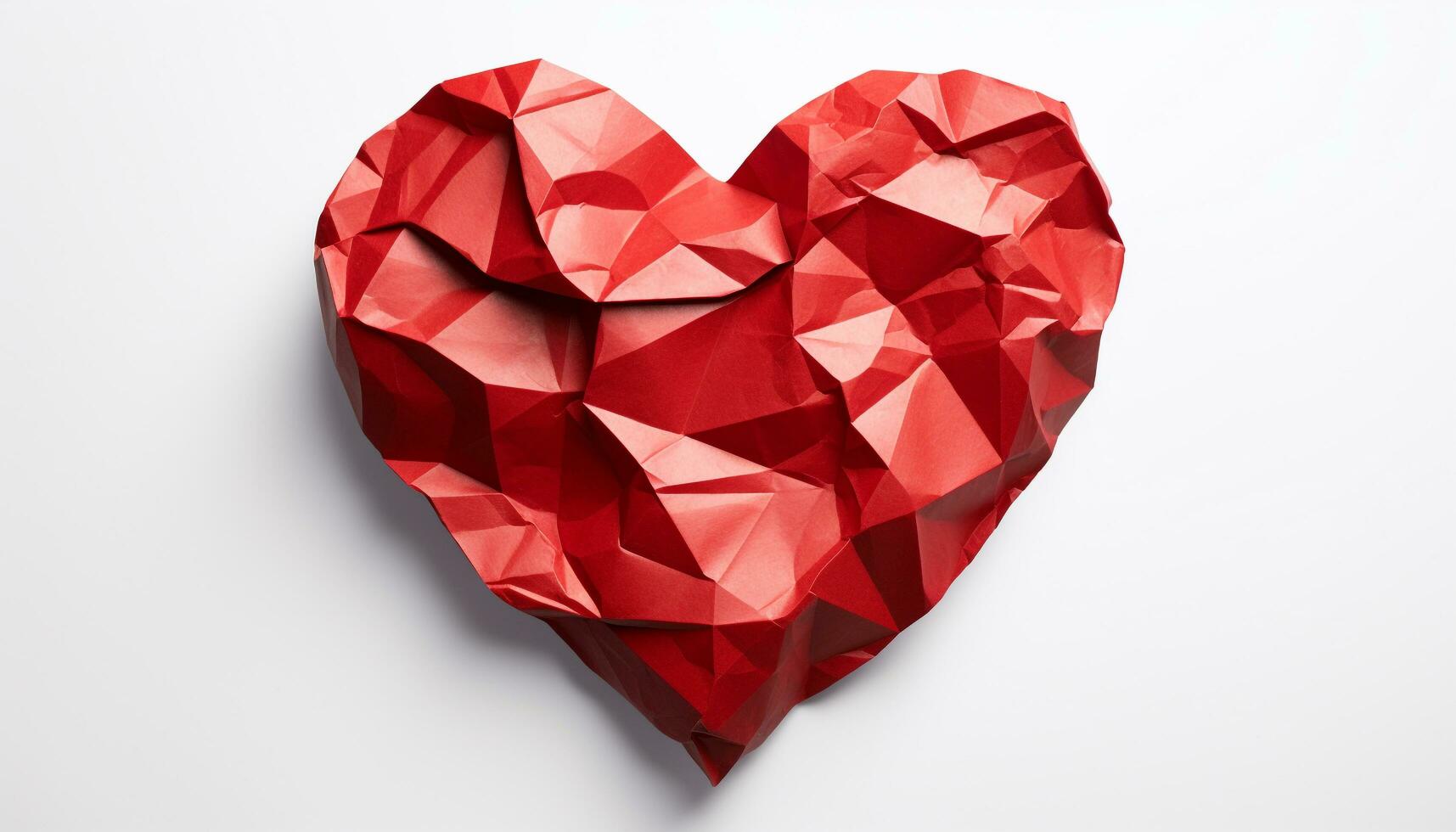 AI generated Love shaped heart, abstract romance, shiny crystal gift generated by AI photo