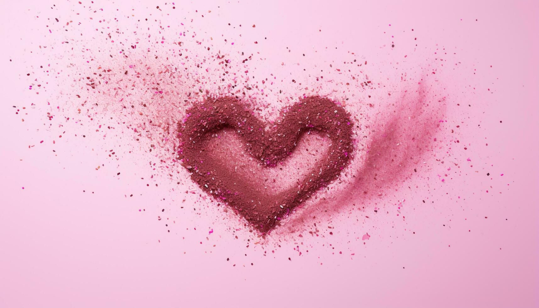 AI generated Love in pink, heart shaped backdrop, celebrating romance generated by AI photo
