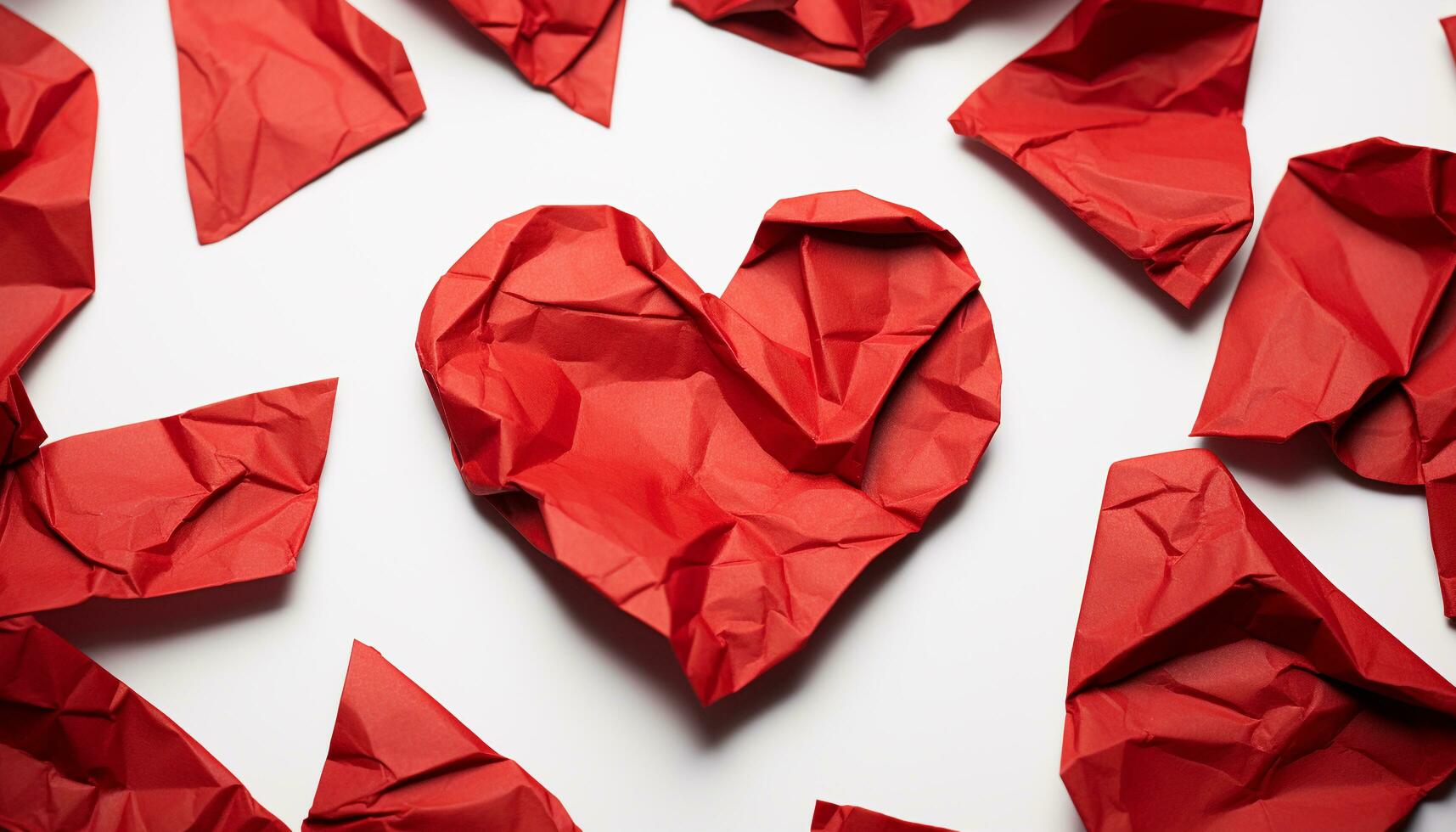 AI generated Love shaped origami symbolizes creativity and romance generated by AI photo