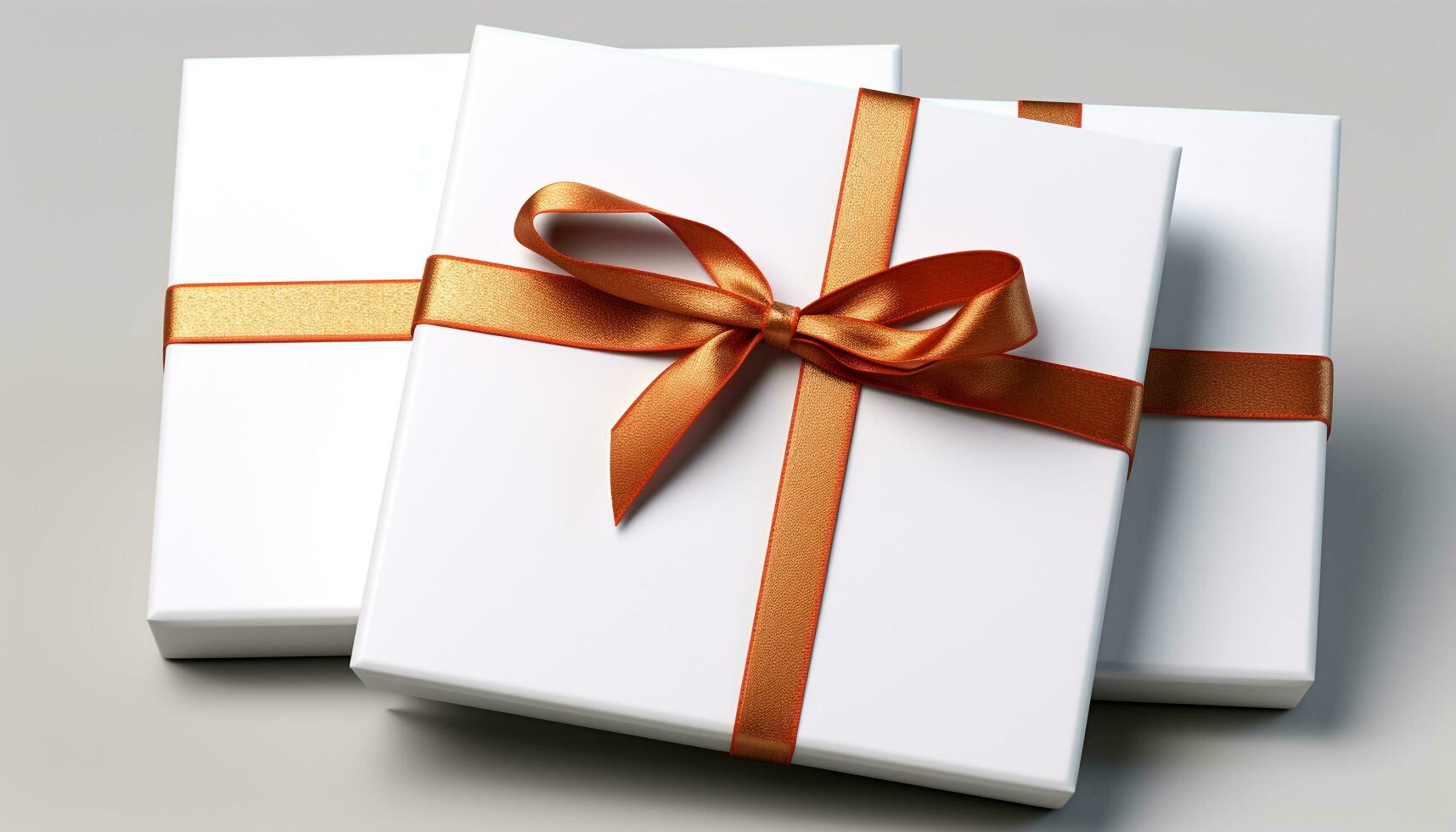 AI generated Birthday gift wrapped in shiny gold wrapping paper generated by AI photo