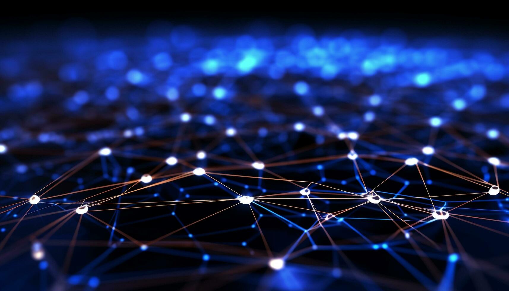 AI generated Glowing blue backdrop connects futuristic technology in motion generated by AI photo
