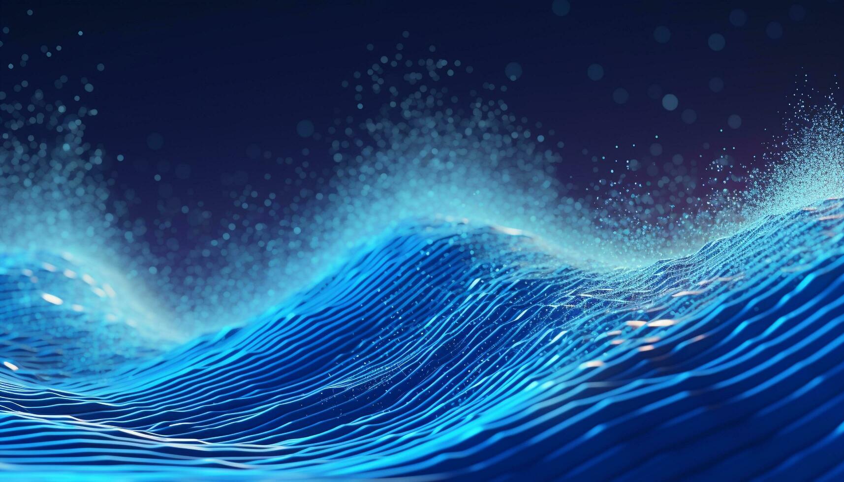 AI generated Blue wave abstract water motion underwater deep generated by AI photo