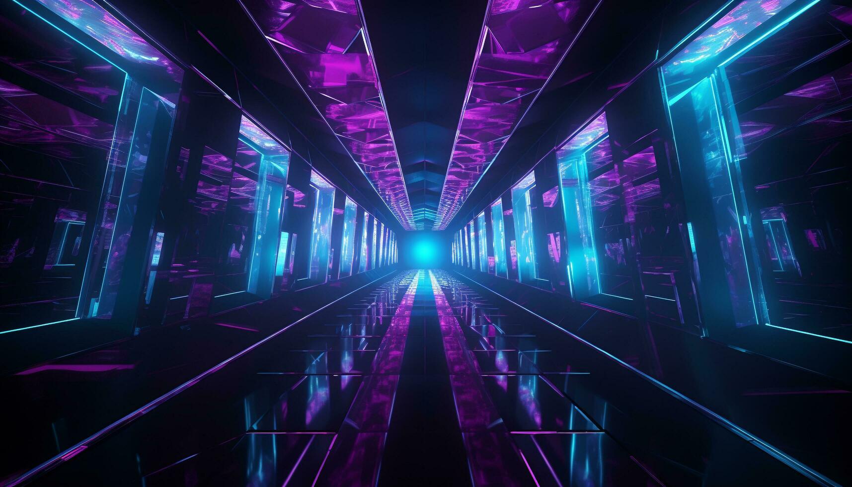 AI generated Futuristic technology data abstract architecture modern network server generated by AI photo