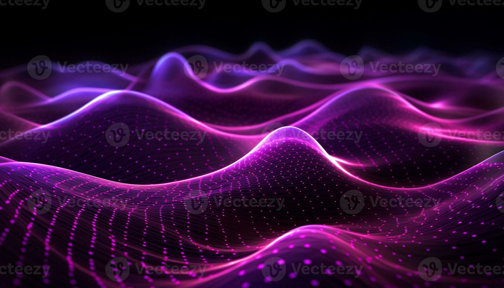 AI generated Abstract futuristic wave pattern in glowing multi colored space generated by AI photo