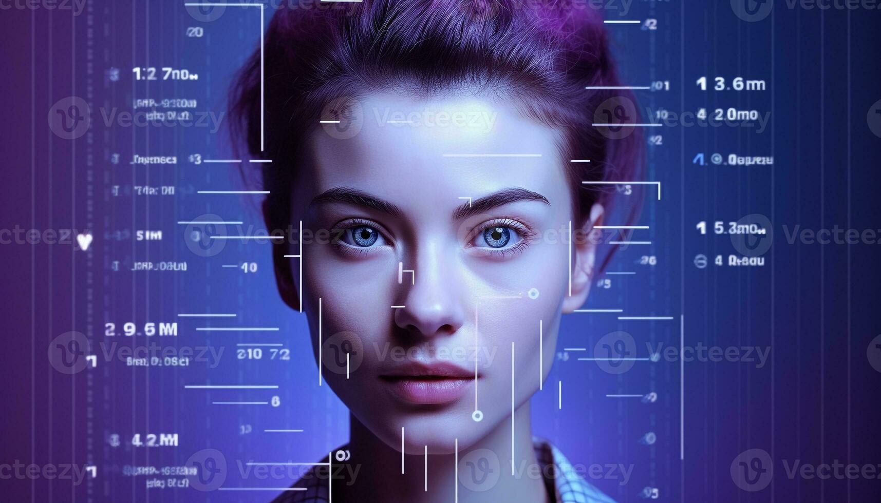 AI generated Young adult woman in futuristic healthcare technology generated by AI photo