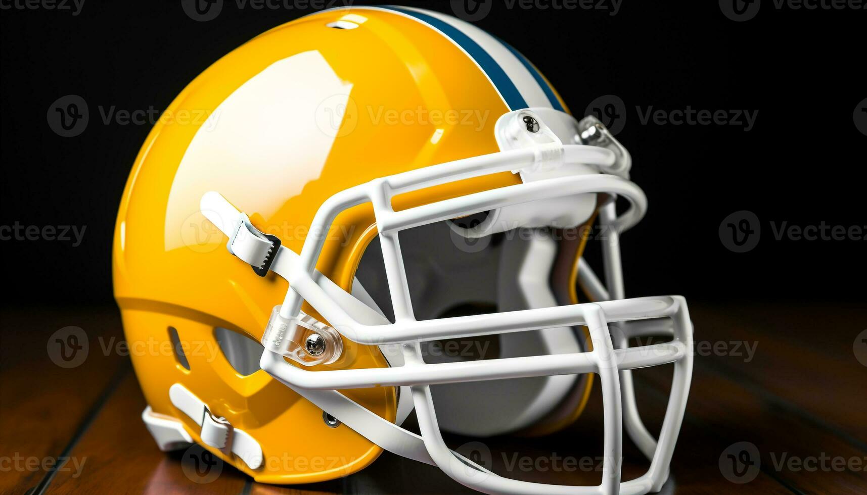 AI generated Sports helmet, American football, competition, playing field, safety, teamwork, success, celebration generated by AI photo