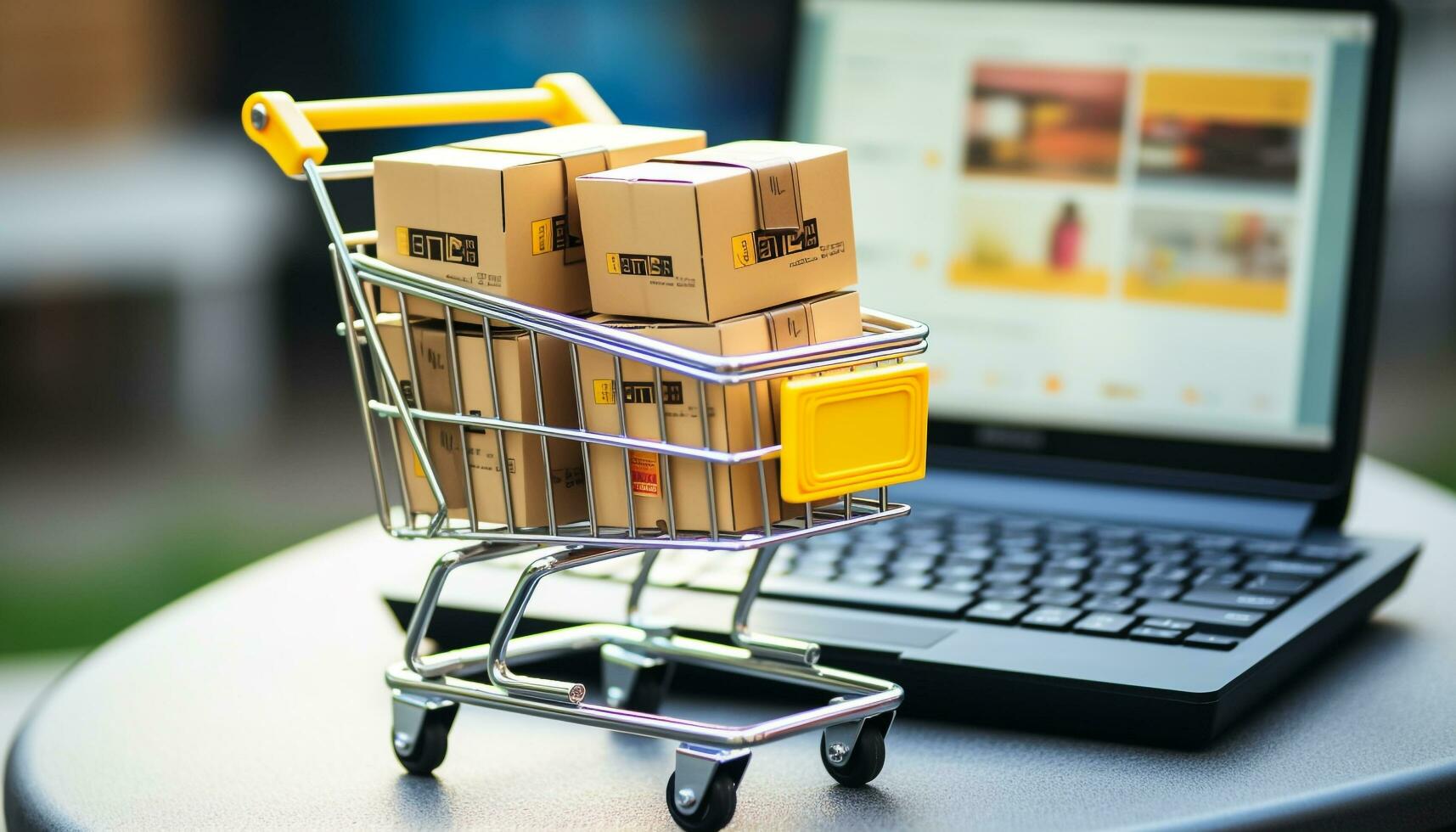 AI generated Delivering packages with technology in a retail store generated by AI photo