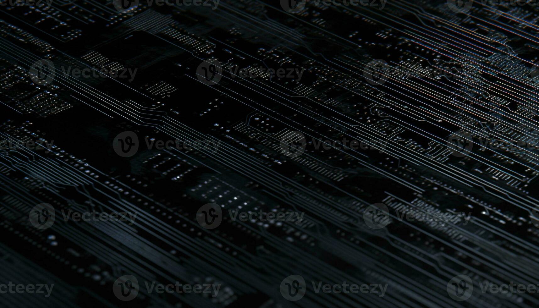 AI generated Abstract computer chip pattern in blue, glowing backdrop generated by AI photo