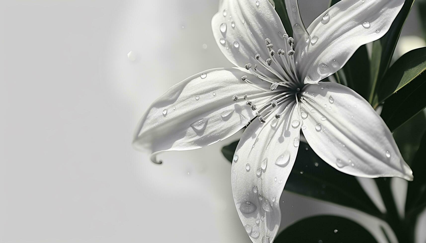 AI generated Freshness and beauty in nature  a wet daisy generated by AI photo