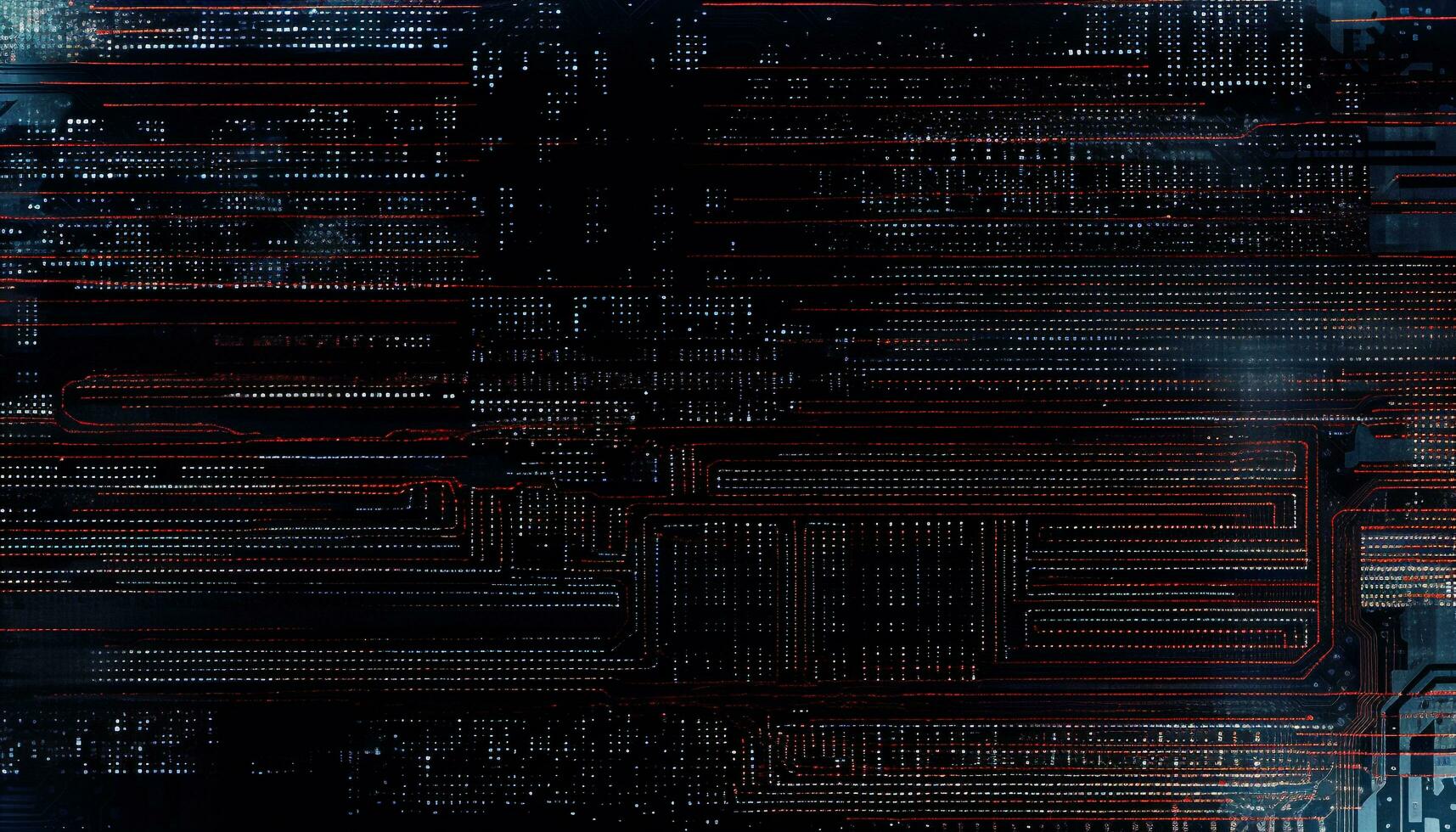 AI generated Futuristic computer chip glows in dark, abstract backdrop generated by AI photo