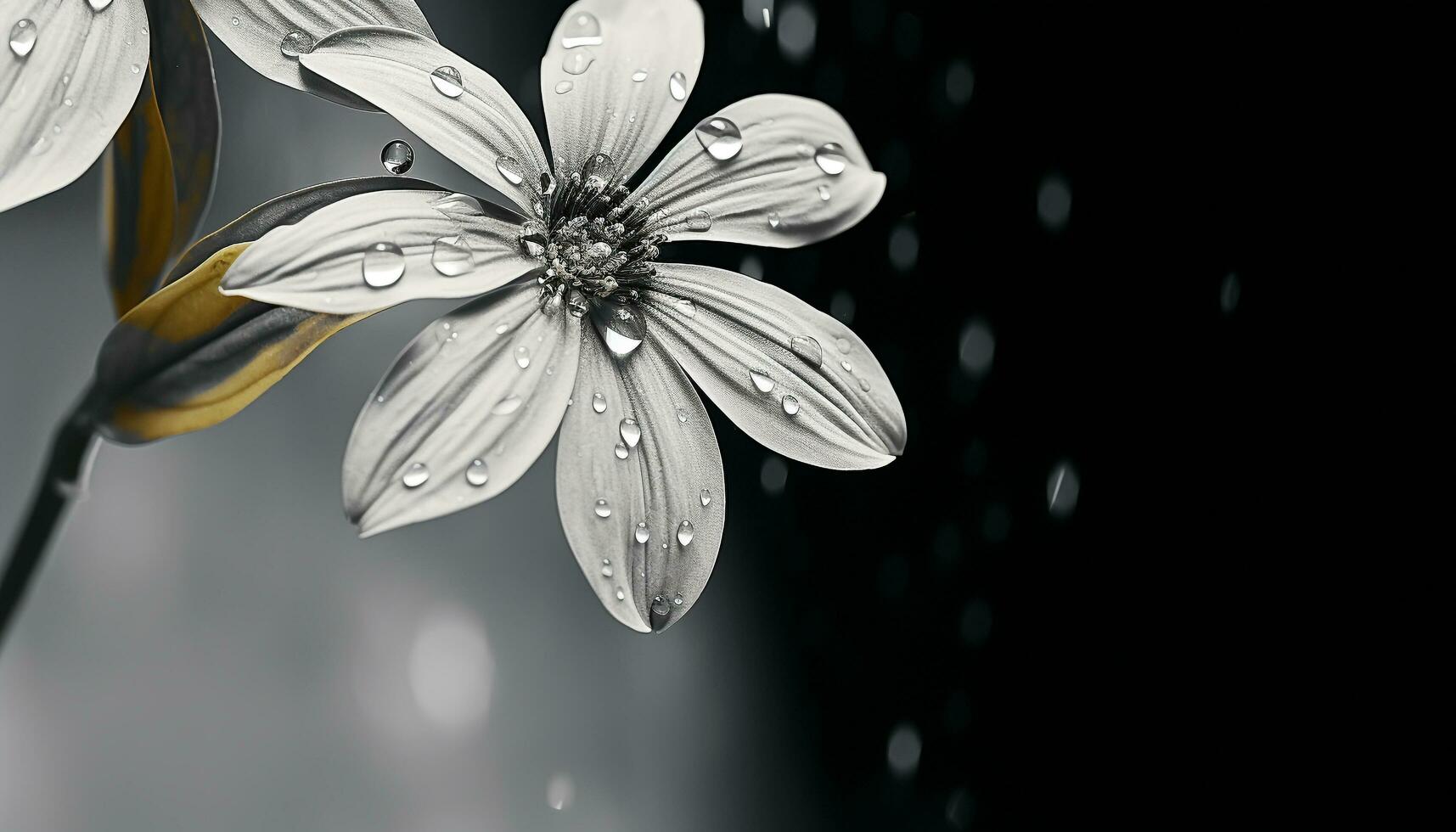 AI generated Freshness and beauty in nature  a wet flower generated by AI photo