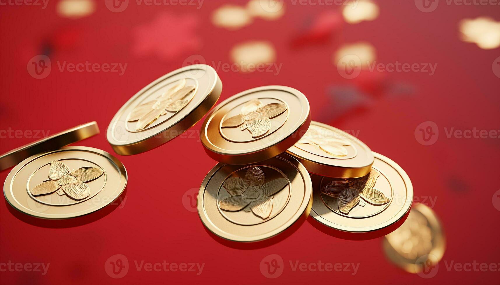 AI generated Shiny gold coin symbolizes wealth and success generated by AI photo