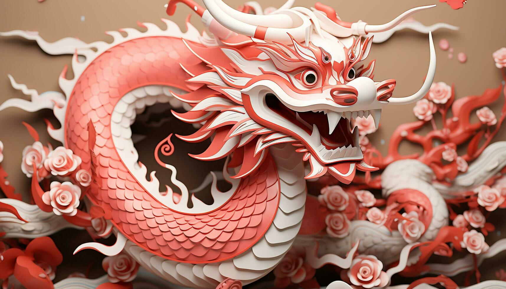 AI generated Chinese dragon, symbol of prosperity and ancient mythology generated by AI photo