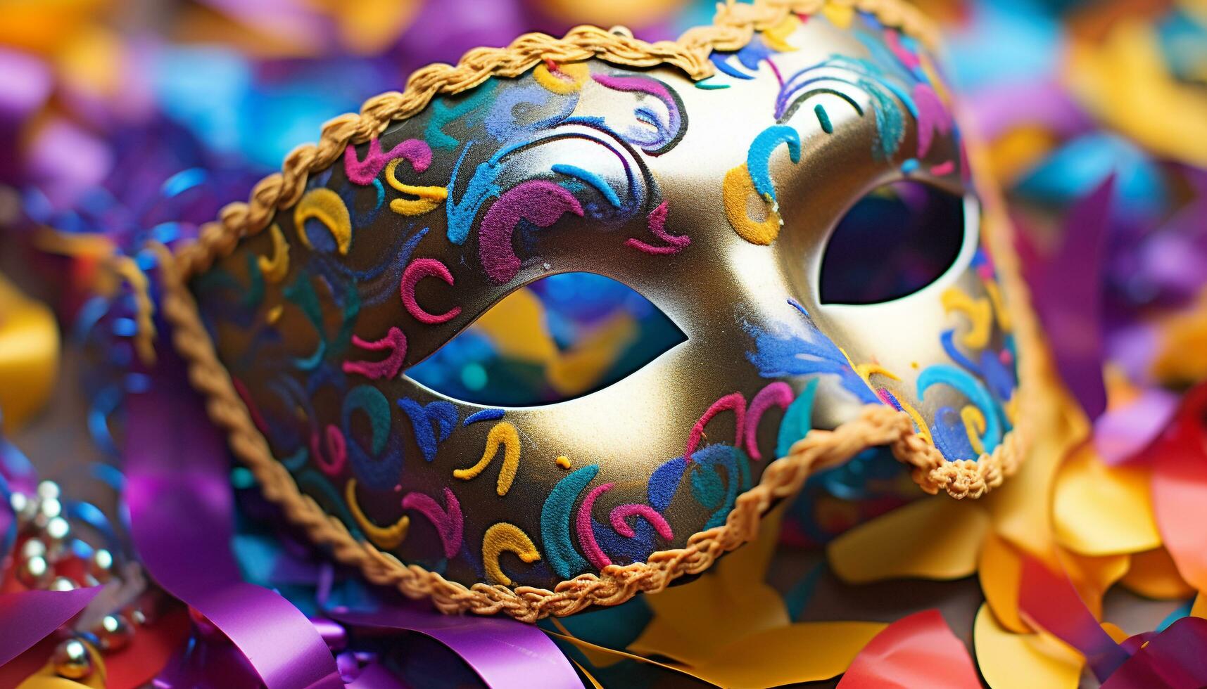 ai generado enmascarado juerguistas celebrar mardi gras con vibrante disfraces generado por ai foto