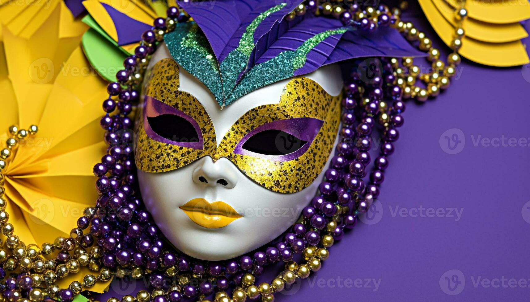 AI generated Masked women celebrate Mardi Gras with elegance generated by AI photo