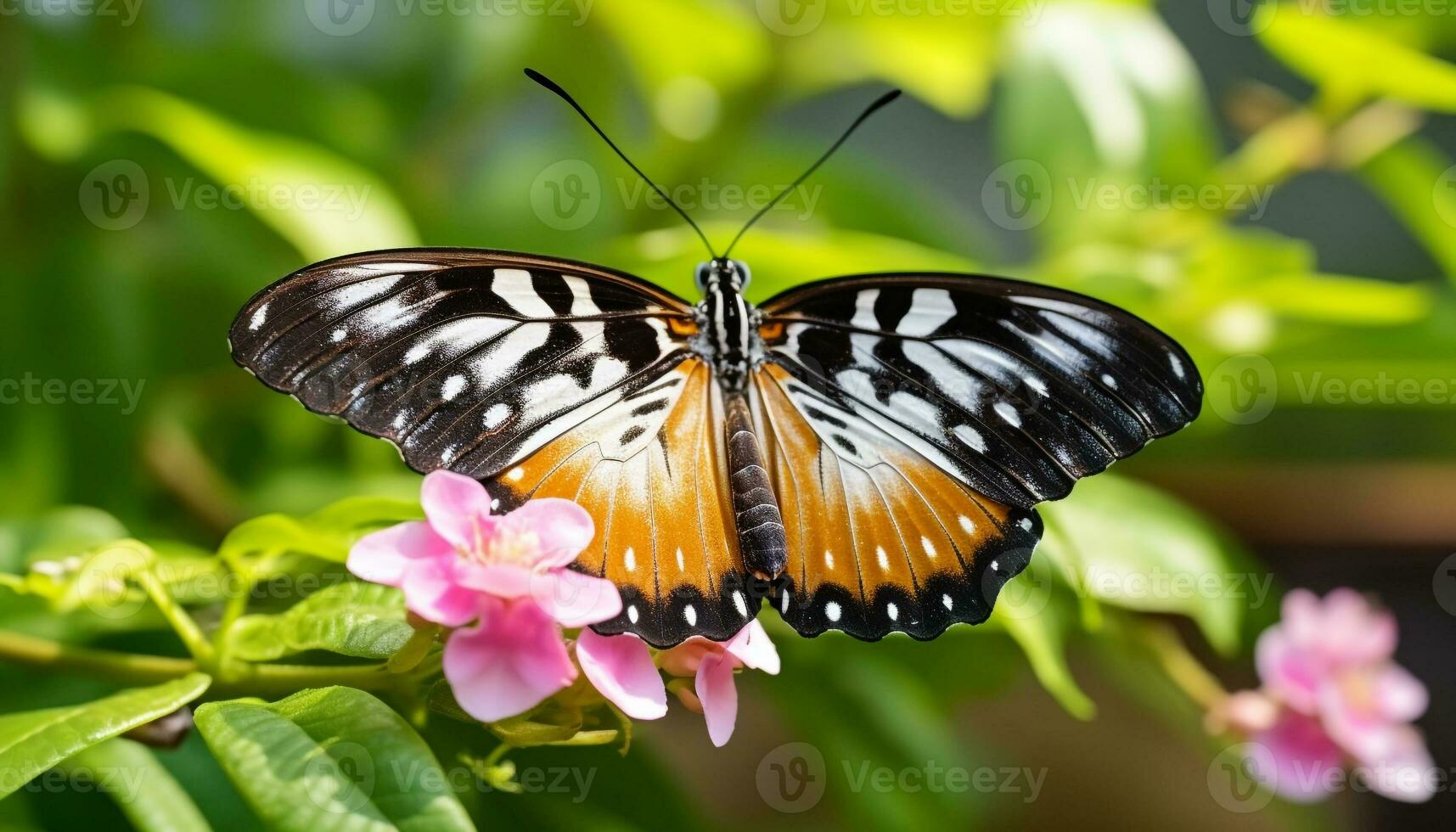 AI generated Butterfly pollination brings vibrant colors to nature generated by AI photo