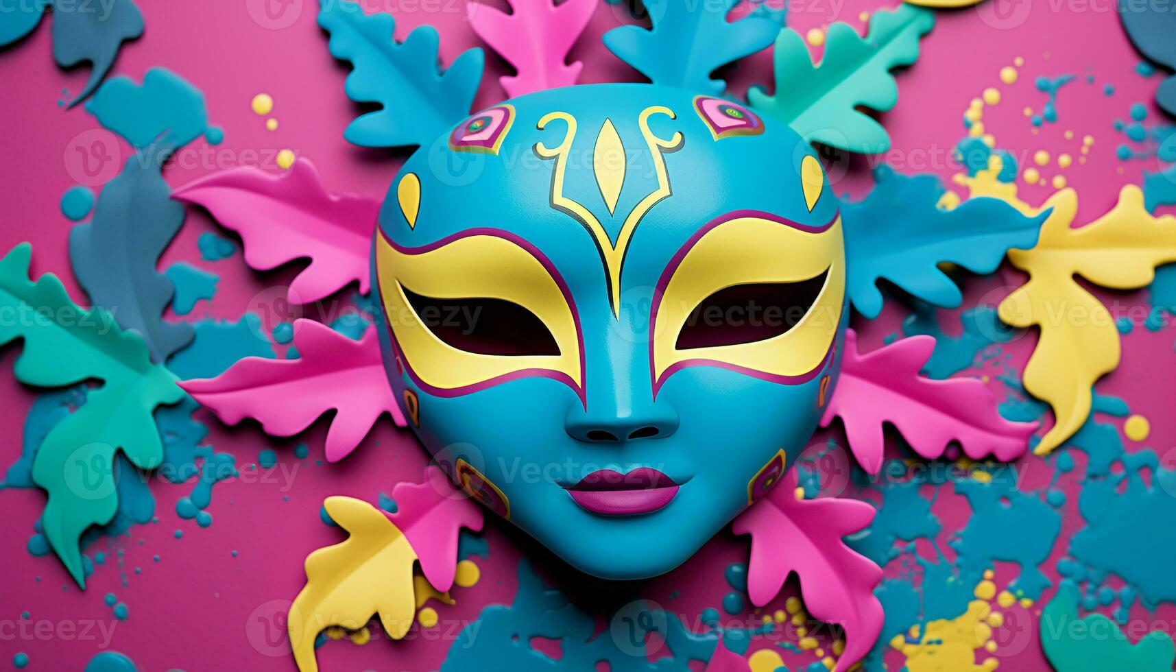 AI generated Celebration of colors and fun in costume disguise generated by AI photo