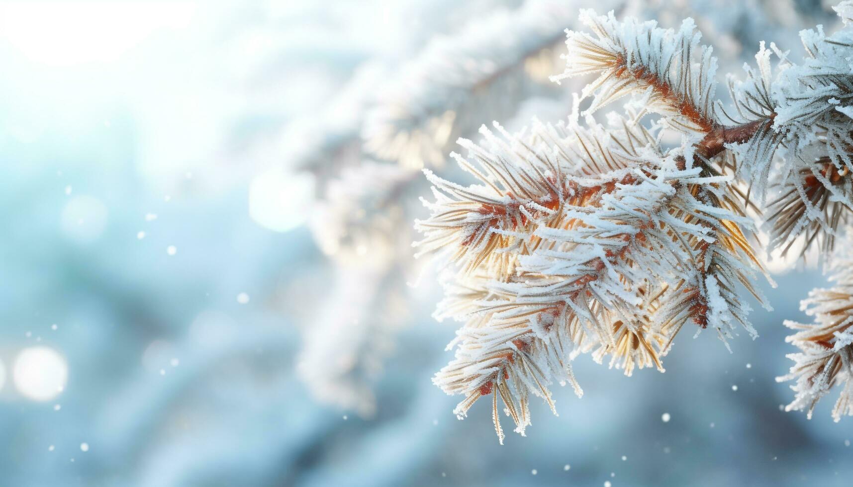 AI generated Winter snow covers nature in a beautiful season generated by AI photo