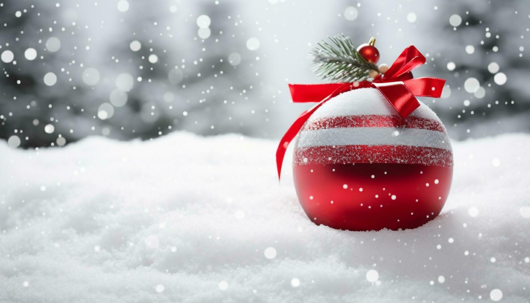 AI generated Snowflake celebration, winter decoration, Christmas ornament, pine tree generated by AI photo