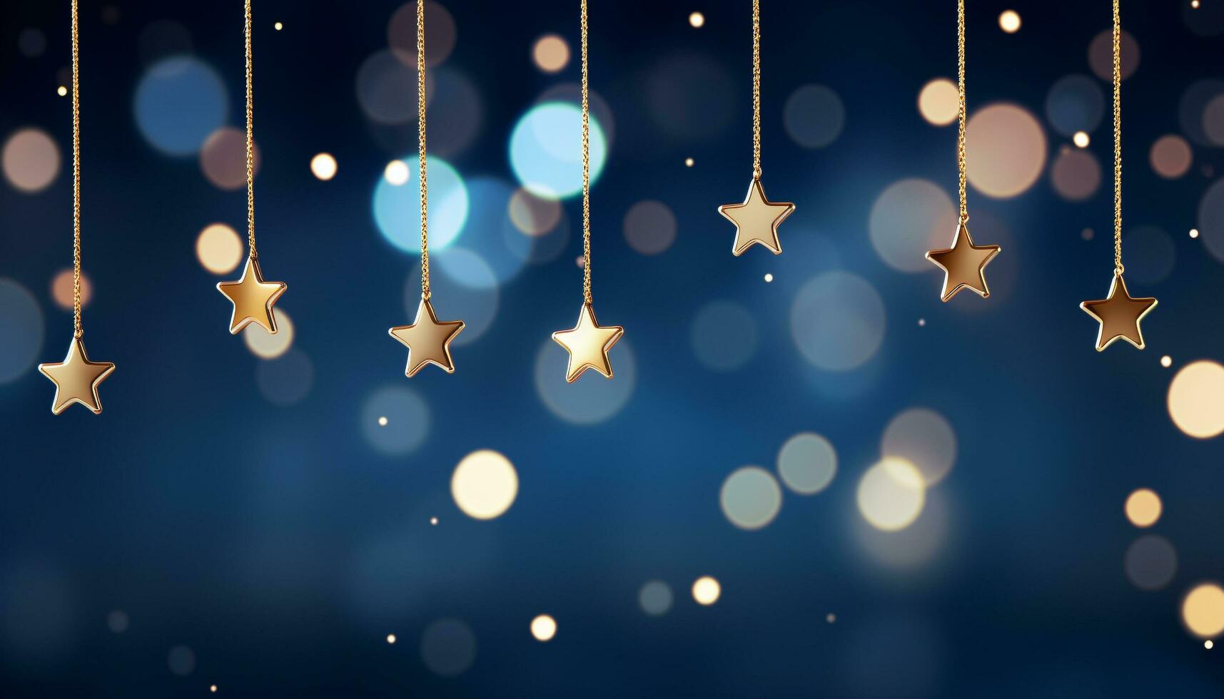 AI generated Glowing star shapes illuminate the dark winter backdrop generated by AI photo
