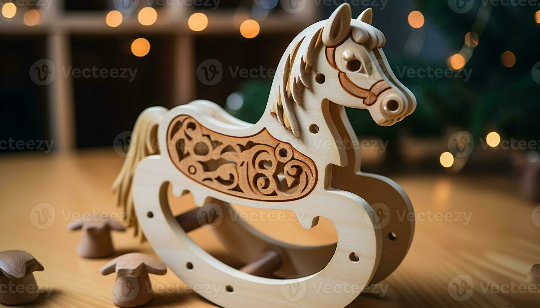 AI generated Rocking horse toy brings joy and childhood memories generated by AI photo
