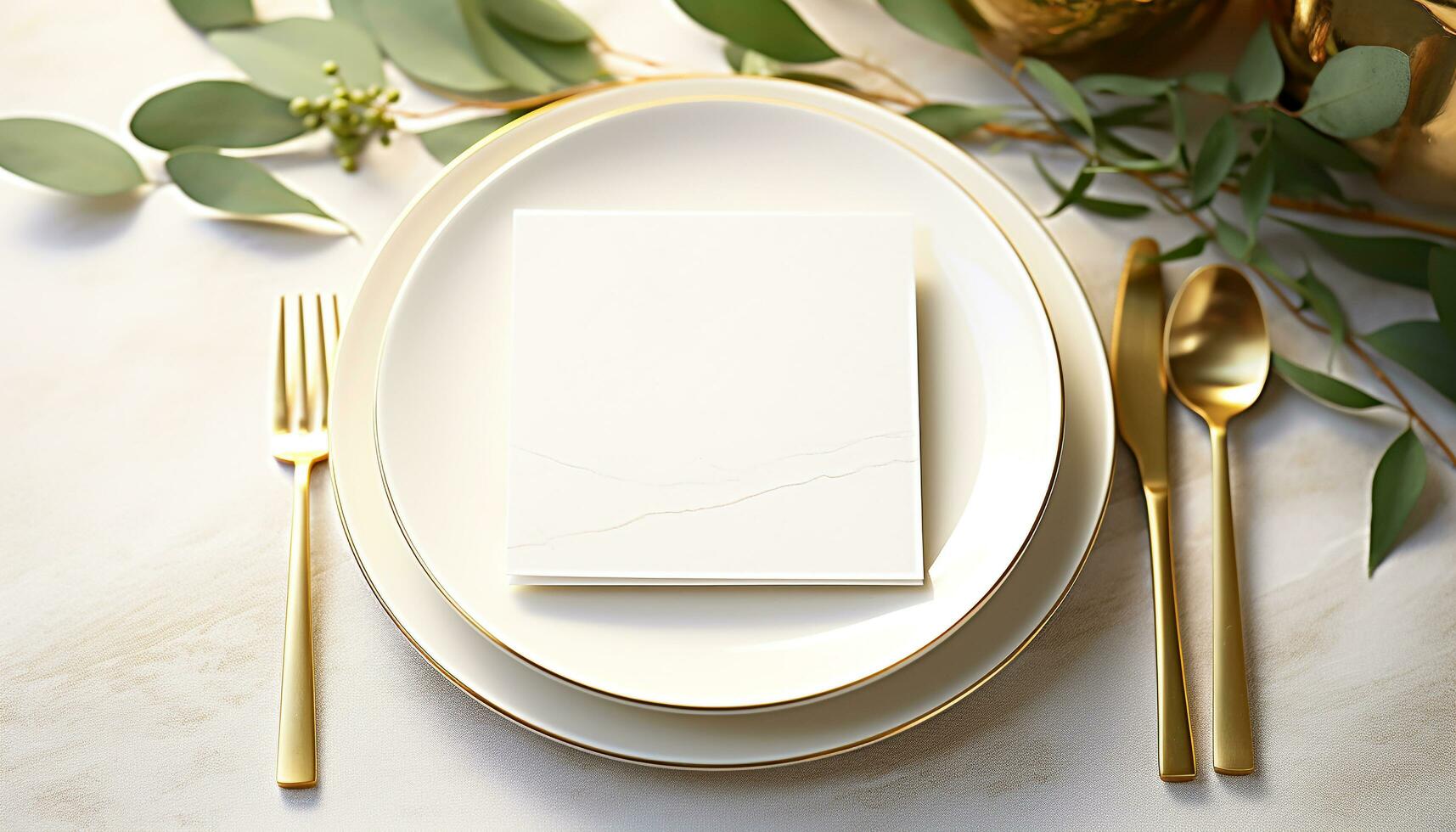 AI generated Fresh meal on wooden table with silverware generated by AI photo