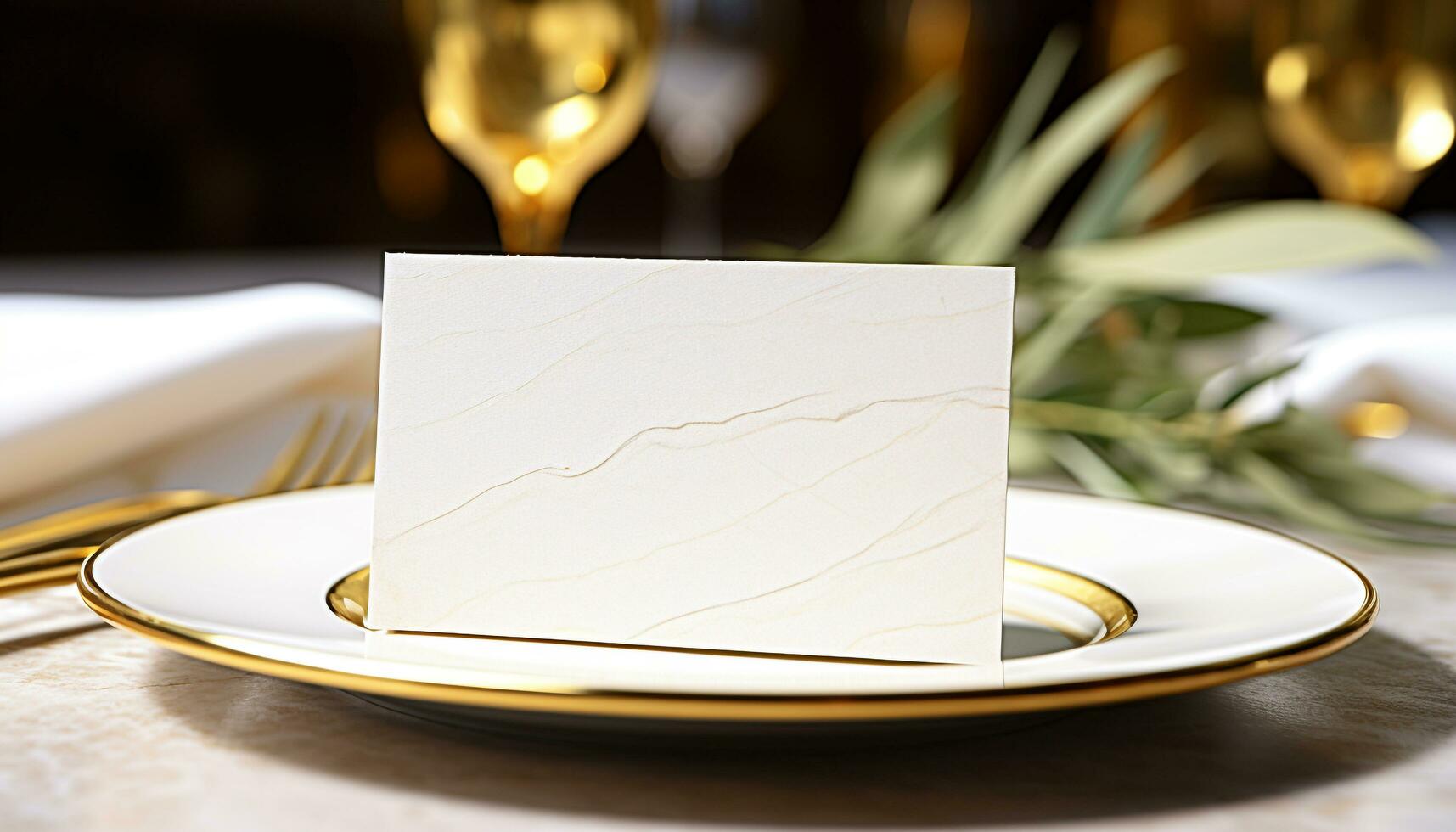 AI generated Luxury celebration with wine, food, and elegance generated by AI photo
