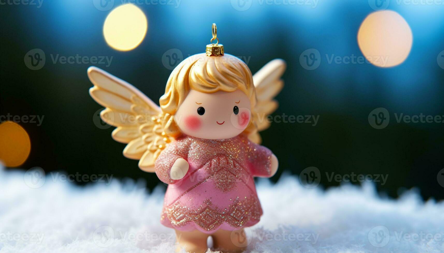 AI generated Winter celebration, Christmas decoration, snow, Christianity, December, cute gift generated by AI photo