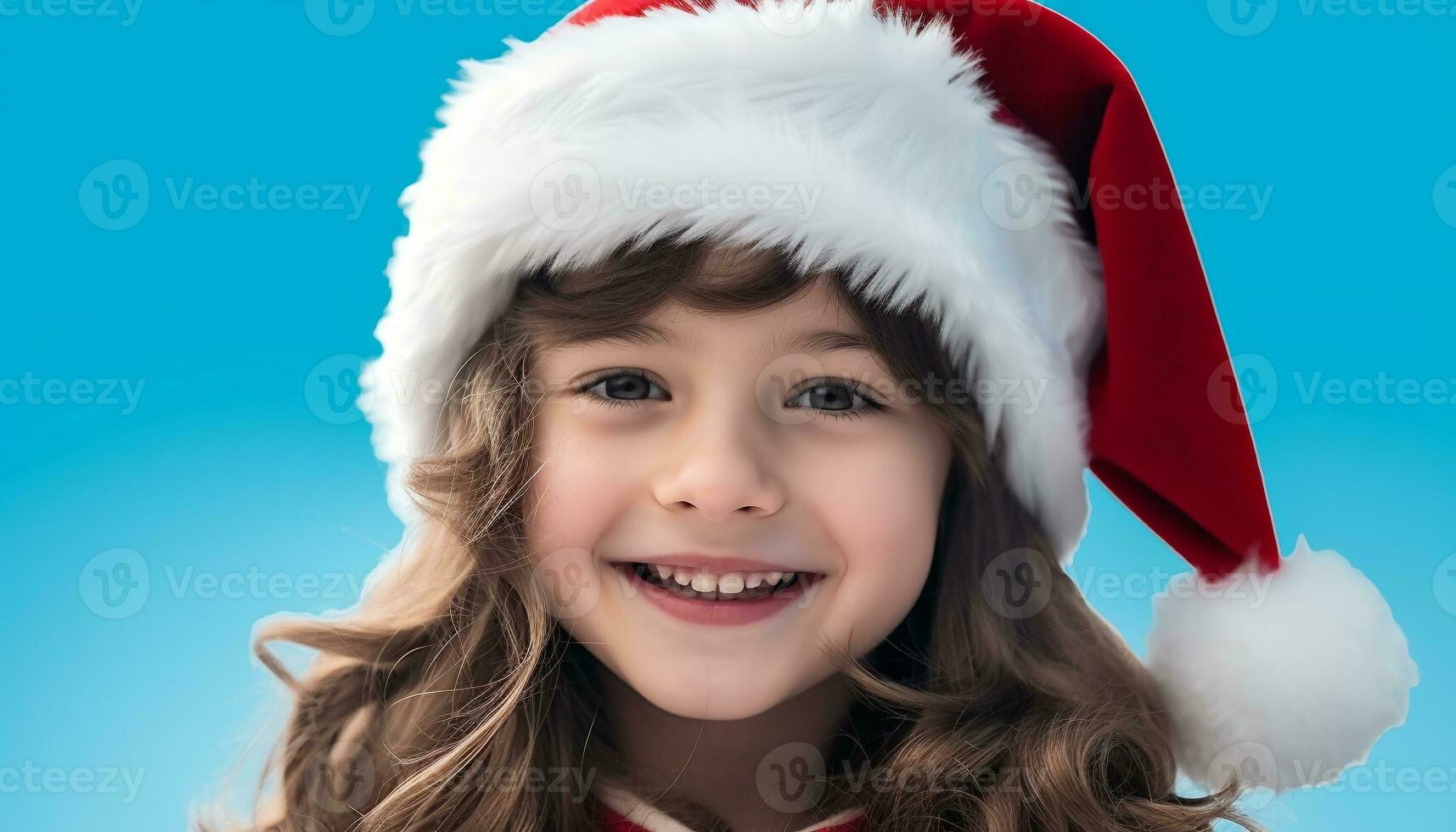AI generated Smiling child in winter, cute and cheerful generated by AI photo